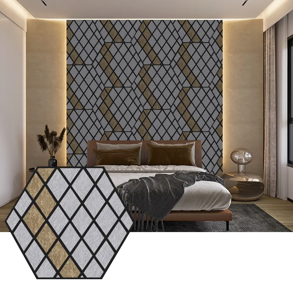 Akustické panely Hexagon PET pro moderní design stěn
