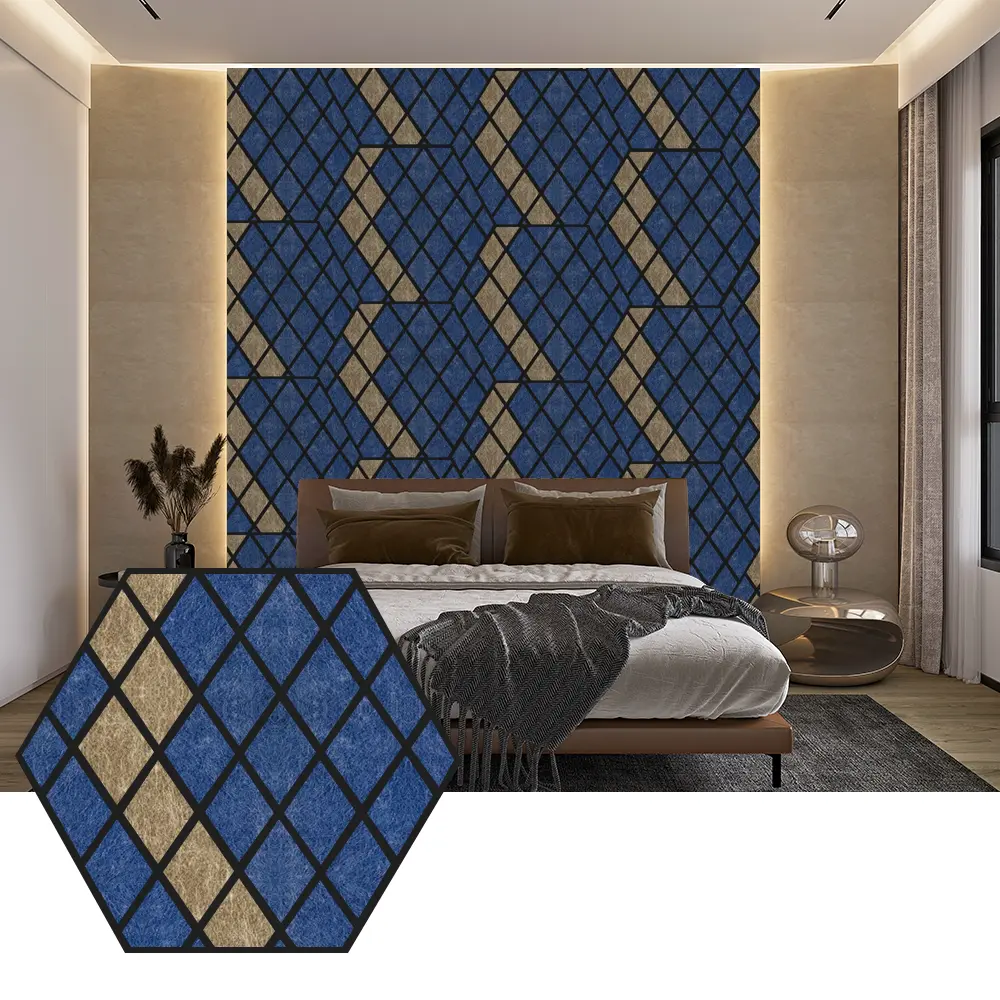 Akustické panely Hexagon PET pro moderní design stěn