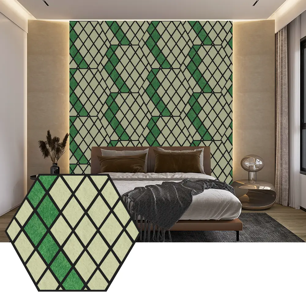 Akustické panely Hexagon PET pro moderní design stěn