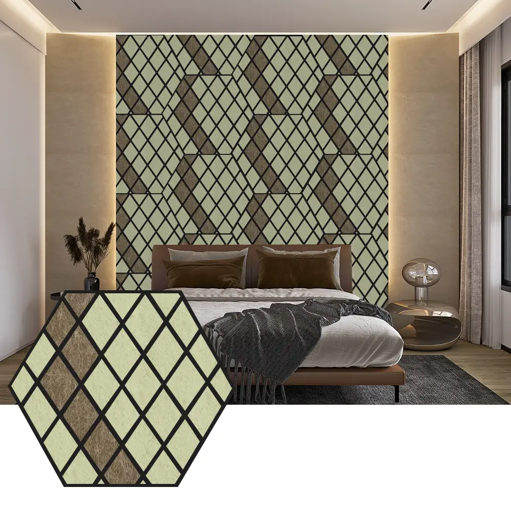 Akustické panely Hexagon PET pro moderní design stěn