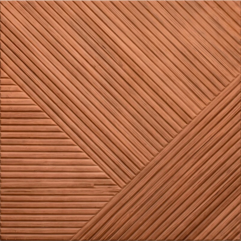 Wonear 3D UV tištěný drážkovaný PET Teak Chevron Panel