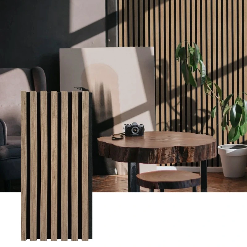 Dřevěný lamelový akustický stěnový panel pro vnitřní pohlcování zvuku