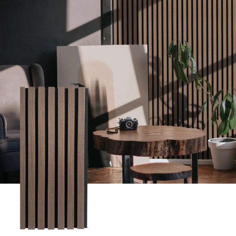 Dřevěný lamelový akustický stěnový panel pro vnitřní pohlcování zvuku